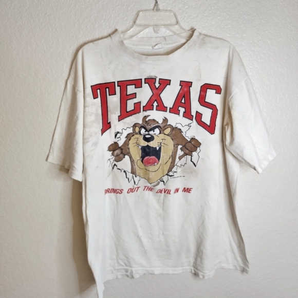 Vintage '89 Looney Tunes tasmanian Devil Taxes Tee Shirt Sz Xl - Picture 1 of 8